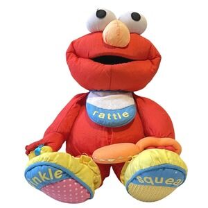Vintage 1994 Hasbro Kid Dimension Sesame‎ Street Busy Elmo Plush Rattle Crinkle